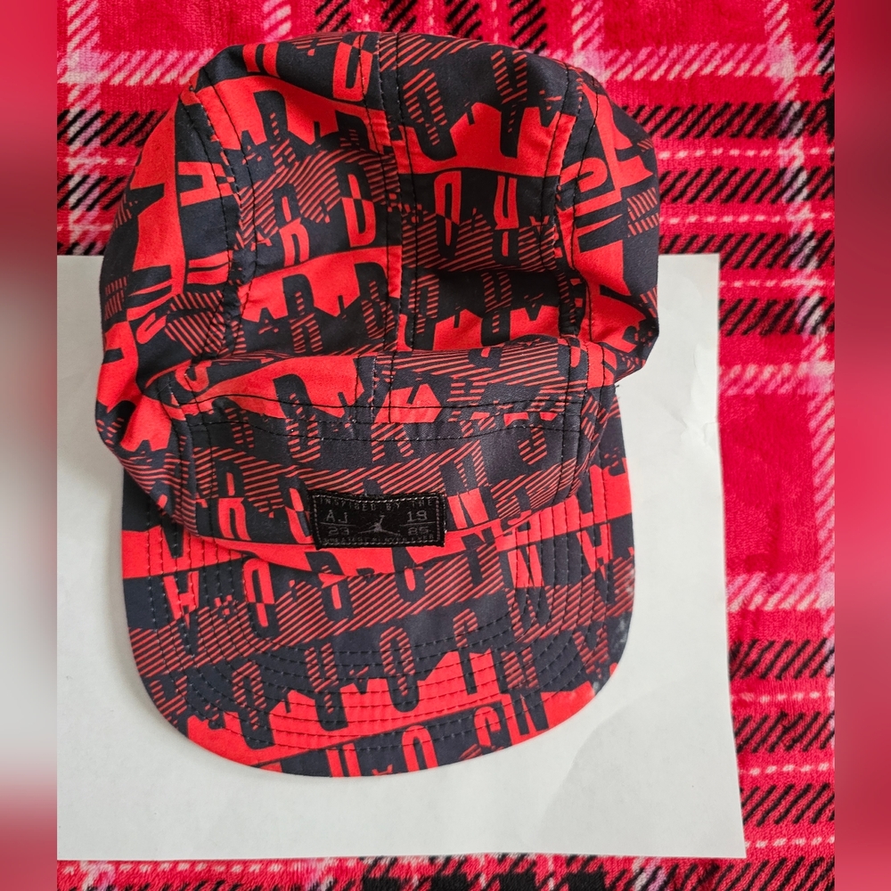 Jordan Red and Black Patterned Camp Cap